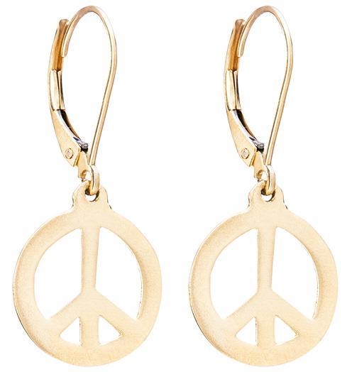 Helen Ficalora Gold Peace Sign Dangle Earrings