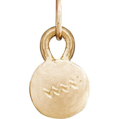 Small Aquarius Zodiac Charm Jewelry Helen Ficalora 14k Yellow Gold