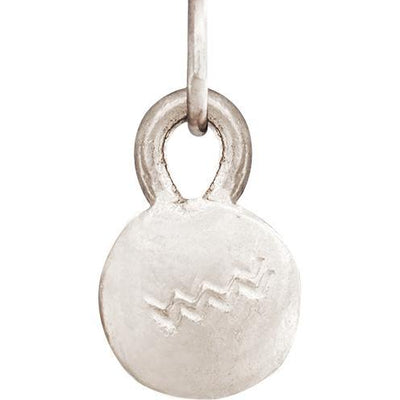 Small Aquarius Zodiac Charm Jewelry Helen Ficalora 14k White Gold