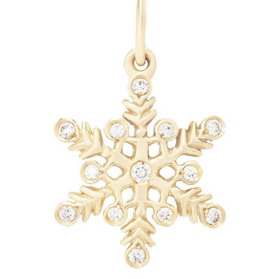 Helen Ficalora 14k Gold Diamond Snowflake Pendant for Bracelets & Necklaces