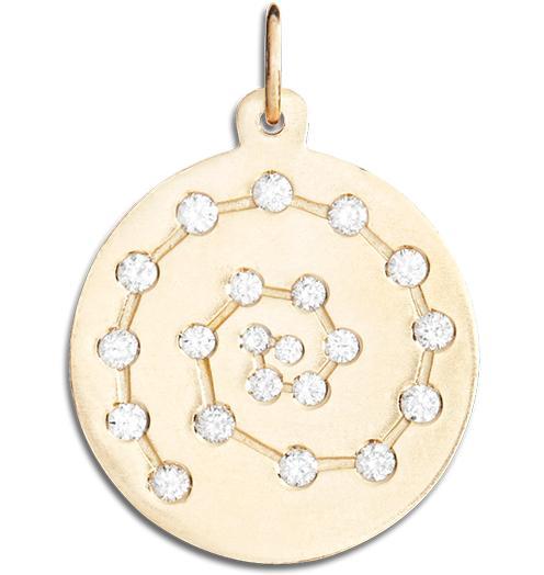 Spiral Charm Pavé Diamonds Jewelry Helen Ficalora 14k Yellow Gold For Necklaces And Bracelets