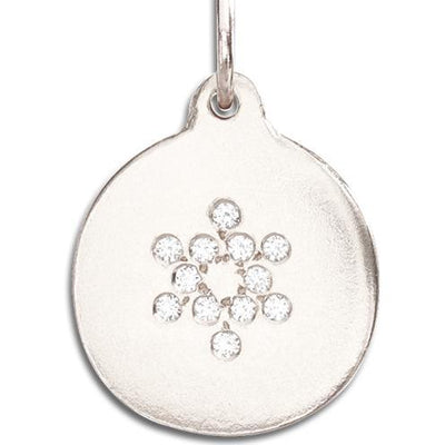 Star of David Disk Charm Pavé Diamonds Jewelry Helen Ficalora 14k White Gold
