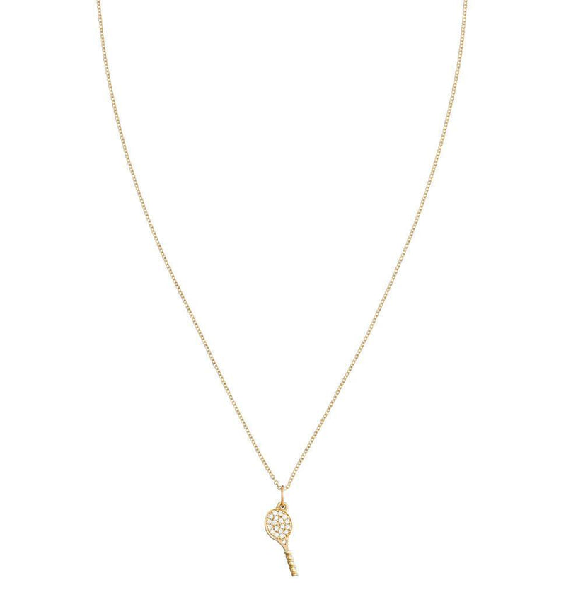 Tennis Racquet Mini Charm Pave Diamonds Jewelry Helen Ficalora