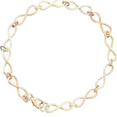 Tri Color Infinity Bracelet Jewelry Helen Ficalora 14k Yellow, White and Pink Gold