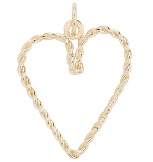 Twisted Heart Charm Jewelry Helen Ficalora 14k Yellow Gold