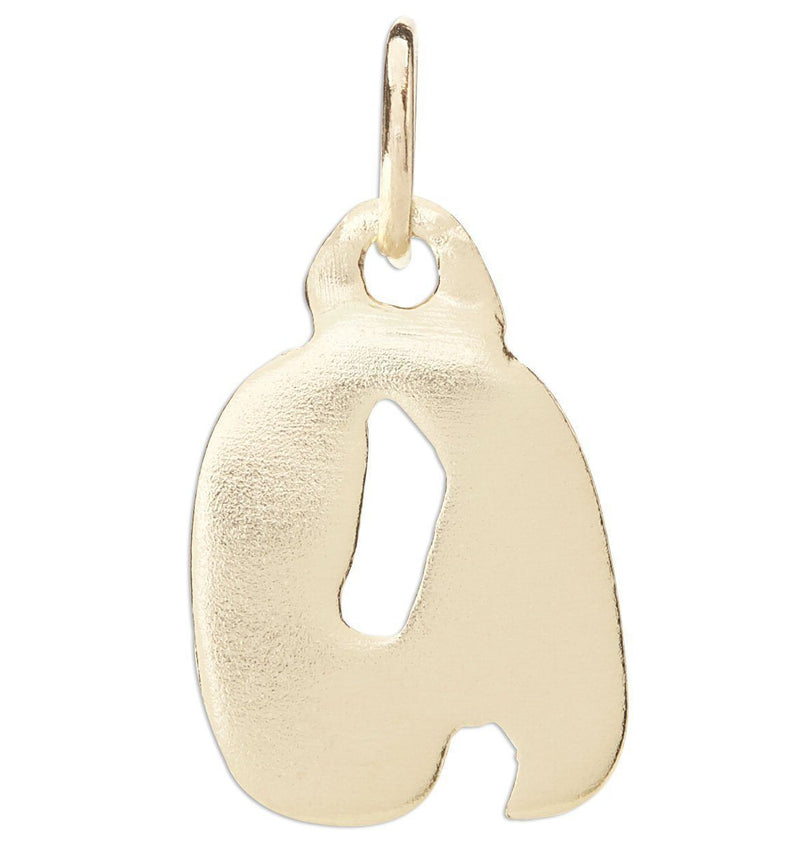 "U" Bubble Letter Charm Jewelry Helen Ficalora 14k Yellow Gold