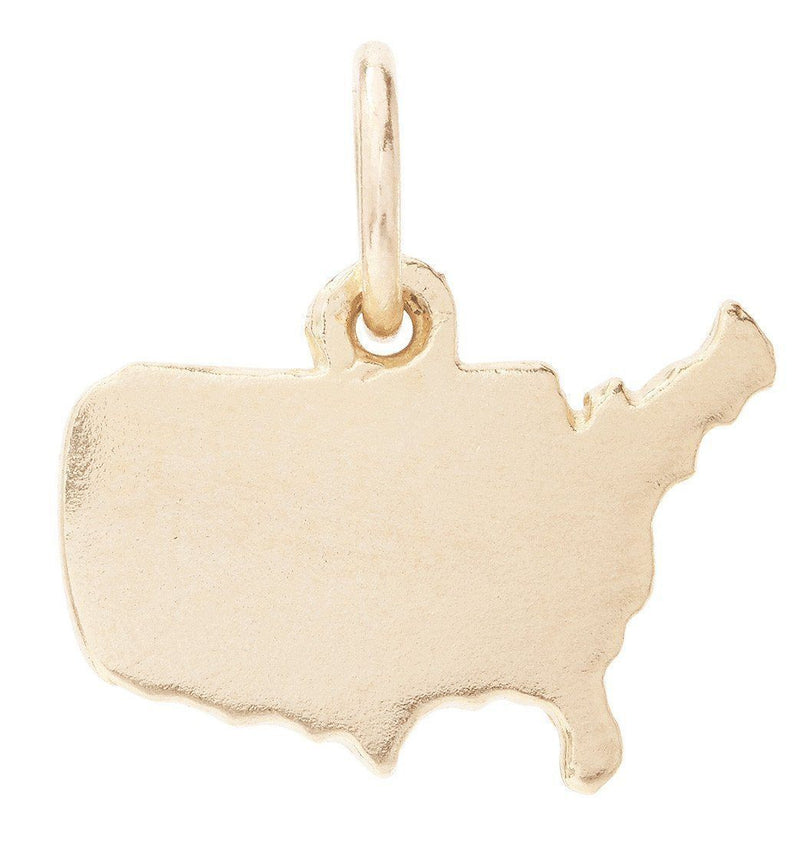 Helen Ficalora 14k Yellow Gold Map of USA Charm