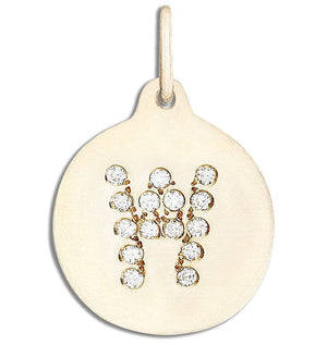 "W" Alphabet Charm Pavé Diamonds Jewelry Helen Ficalora 14k Yellow Gold For Necklaces And Bracelets