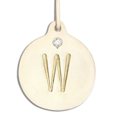 "W" Alphabet Charm With Diamond Jewelry Helen Ficalora 14k Yellow Gold For Necklaces And Bracelets