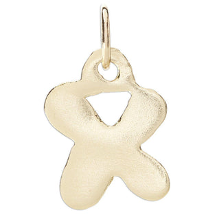 "X" Bubble Letter Charm Jewelry Helen Ficalora 14k Yellow Gold