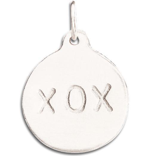 "XOX" Disk Charm Jewelry Helen Ficalora 14k White Gold