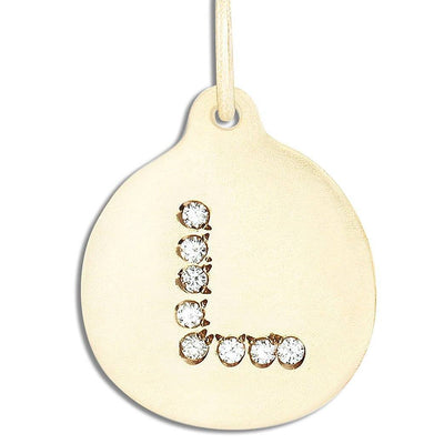 "L" Alphabet Charm Pavé Diamonds Jewelry Helen Ficalora 14k Yellow Gold For Necklaces And Bracelets