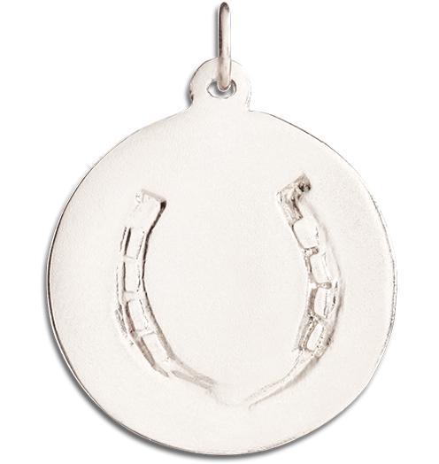 Large Horseshoe Disk Charm Jewelry Helen Ficalora 14k White Gold