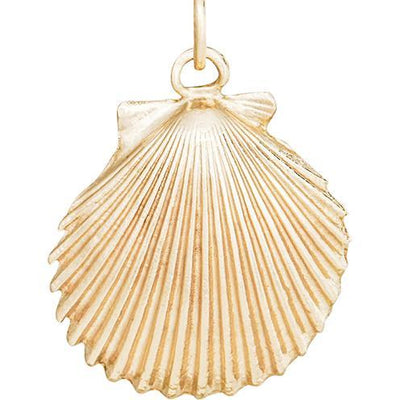 Large Scallop Shell Charm Jewelry Helen Ficalora 14k Yellow Gold
