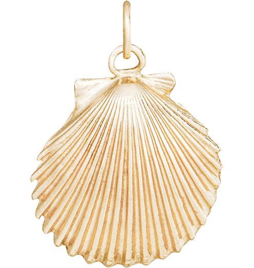 Large Scallop Shell Charm Jewelry Helen Ficalora 14k Yellow Gold