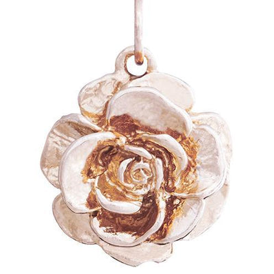 Large Tea Rose Flower Charm Jewelry Helen Ficalora 14k Pink Gold