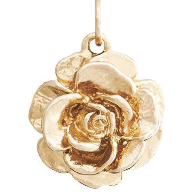 Large Tea Rose Flower Charm Jewelry Helen Ficalora 14k Yellow Gold