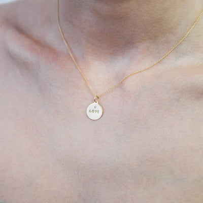 "Love" Diamond Necklace Charm - Helen Ficalora