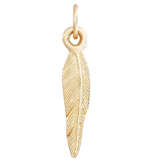 Medium Feather Mini Charm Jewelry Helen Ficalora 14k Yellow Gold