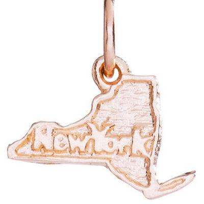 14K Pink Gold New York State Pendant - Helen Ficalora