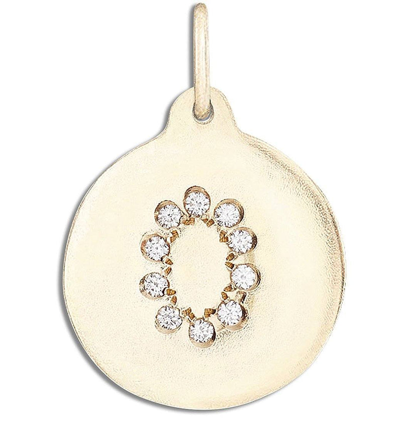 "O" Alphabet Charm Pavé Diamonds Jewelry Helen Ficalora 14k Yellow Gold For Necklaces And Bracelets