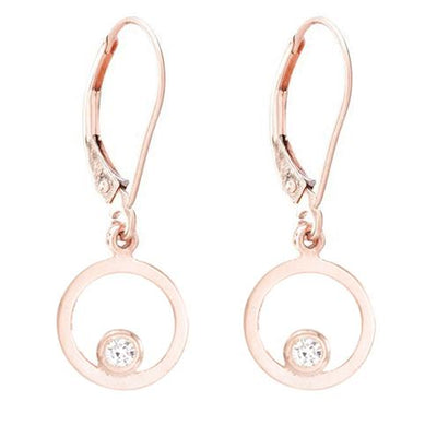 Helen Ficalora 14K Rose Gold Circle Dangle Earrings With Diamond