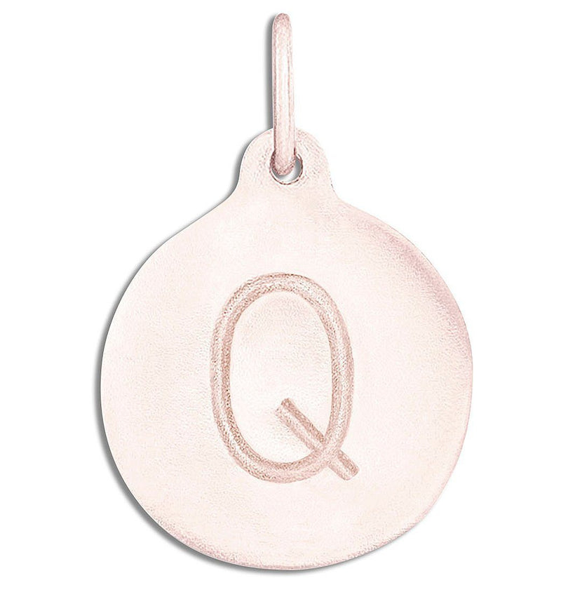 "Q" Alphabet Charm Jewelry Helen Ficalora 14k Pink Gold For Necklaces And Bracelets
