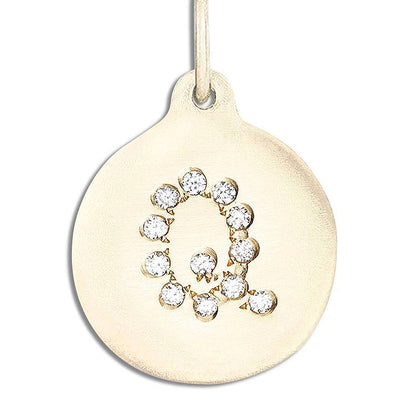 "Q" Alphabet Charm Pavé Diamonds Jewelry Helen Ficalora 14k Yellow Gold For Necklaces And Bracelets