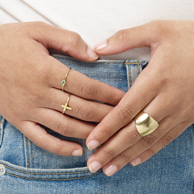 Helen Ficalora 14K Yellow Gold Stackable Cross Ring