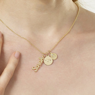 Helen Ficalora 14k Gold "Mom" Pendant for Necklaces & Bracelets