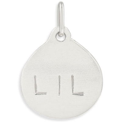 "LIL" Disk Charm For Necklaces And Bracelets 14k White Gold Helen Ficalora