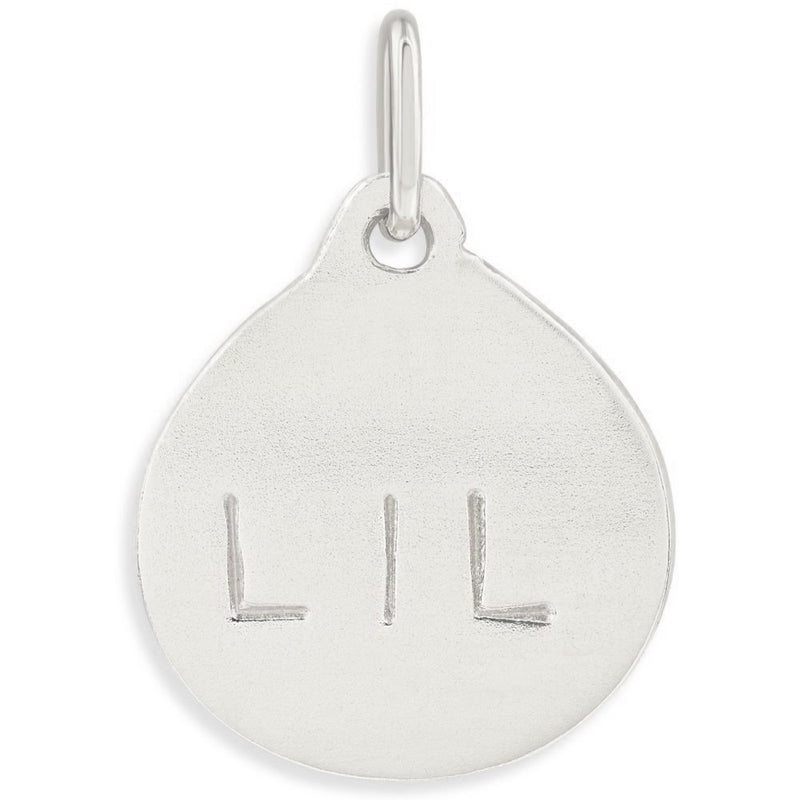 "LIL" Disk Charm For Necklaces And Bracelets 14k White Gold Helen Ficalora