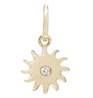 Sun Mini Charm With Diamond Jewelry Helen Ficalora 14k Yellow Gold For Necklaces And Bracelets