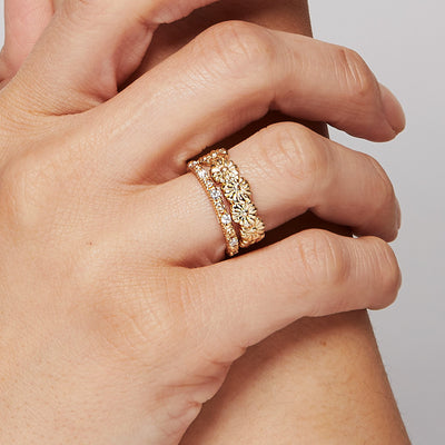 Helen Ficalora Rose Flower Diamond Ring in 14k Gold