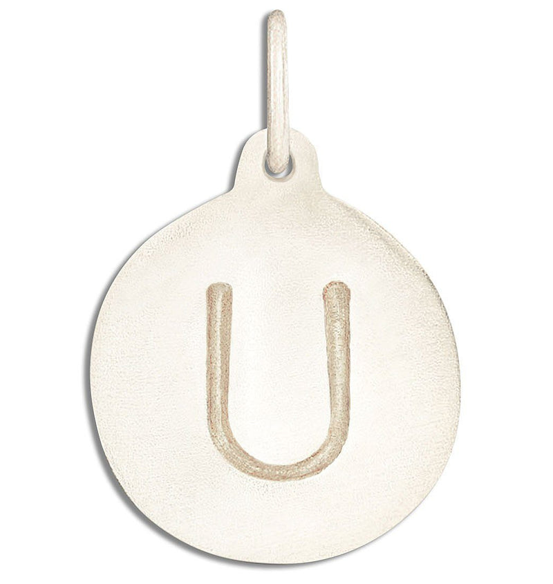 "U" Alphabet Charm Jewelry Helen Ficalora 14k White Gold For Necklaces And Bracelets