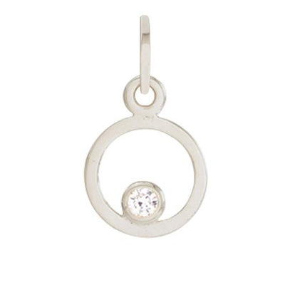 Open Circle Charm With Diamond Jewelry Helen Ficalora 14k White Gold For Necklaces And Bracelets