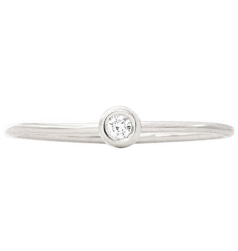 Helen Ficalora Stackable Small Diamond Ring - 14k White Gold