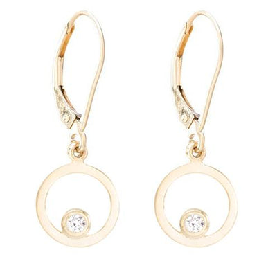 Helen Ficalora Gold Circle Dangle Earrings With Diamond