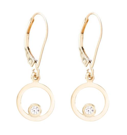 Helen Ficalora Gold Circle Dangle Earrings With Diamond