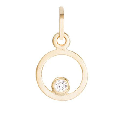 Open Circle Charm With Diamond Jewelry Helen Ficalora 14k Yellow Gold For Necklaces And Bracelets