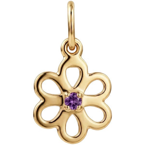 Birthstone Flower Charm With Amethyst