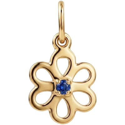 Birthstone Flower Charm With Blue Sapphire
