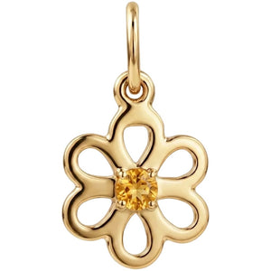 Birthstone Flower Charm With Citrine