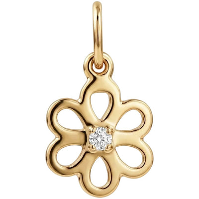 Birthstone Flower Charm With Diamond
