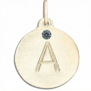 "A" Alphabet Charm With Alexandrite