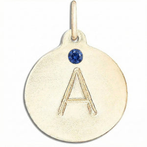 "A" Alphabet Charm With Blue Sapphire