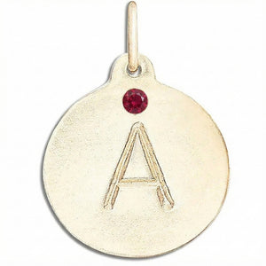 "A" Alphabet Charm With Ruby