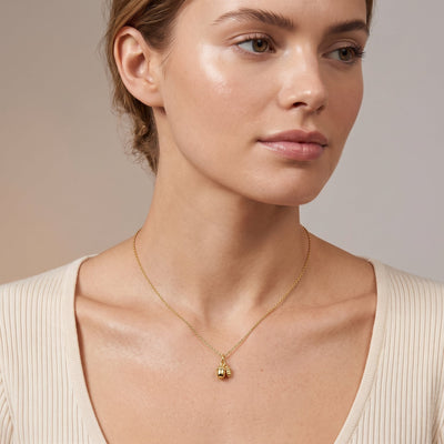 Acorn Charm 14k Gold On Model