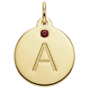 Alphabet Charm with Garnet