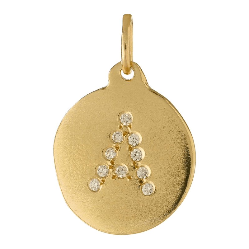 "J" Alphabet Charm Pavé Diamonds
